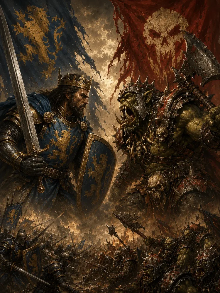The Iron Betrayal — a crowned king faces an ork warlord