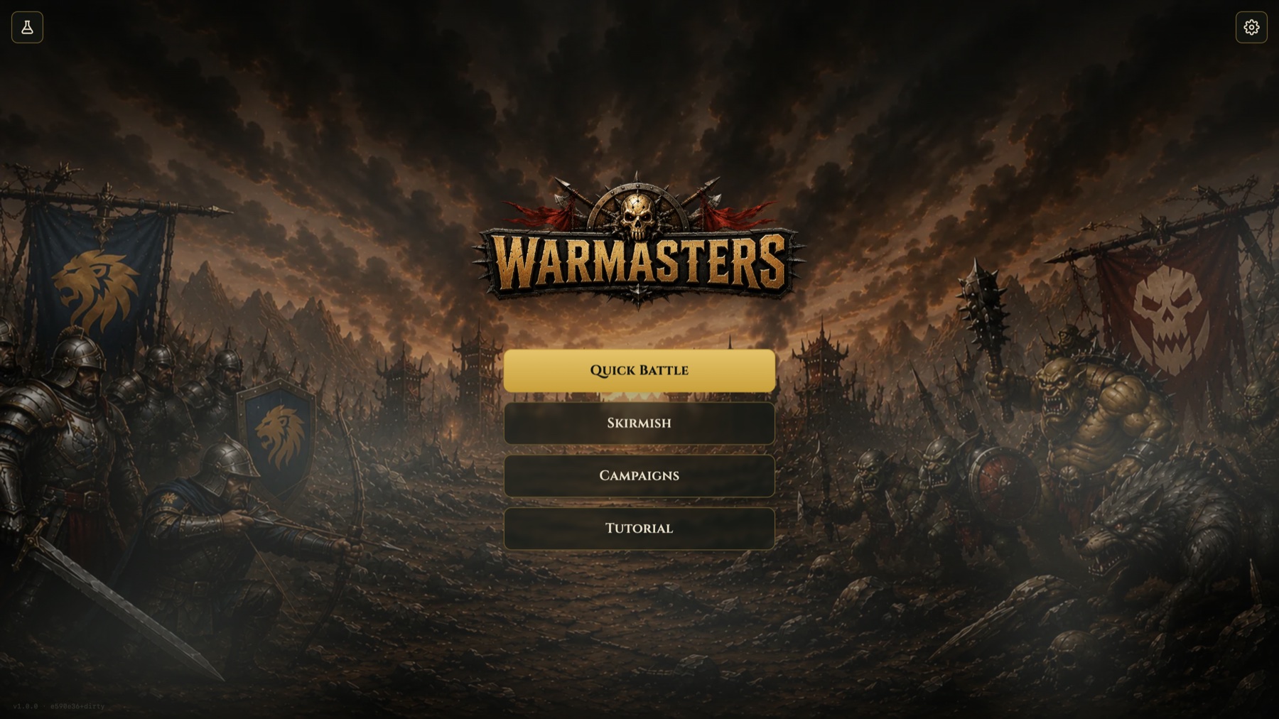 Warmasters main menu on a phone